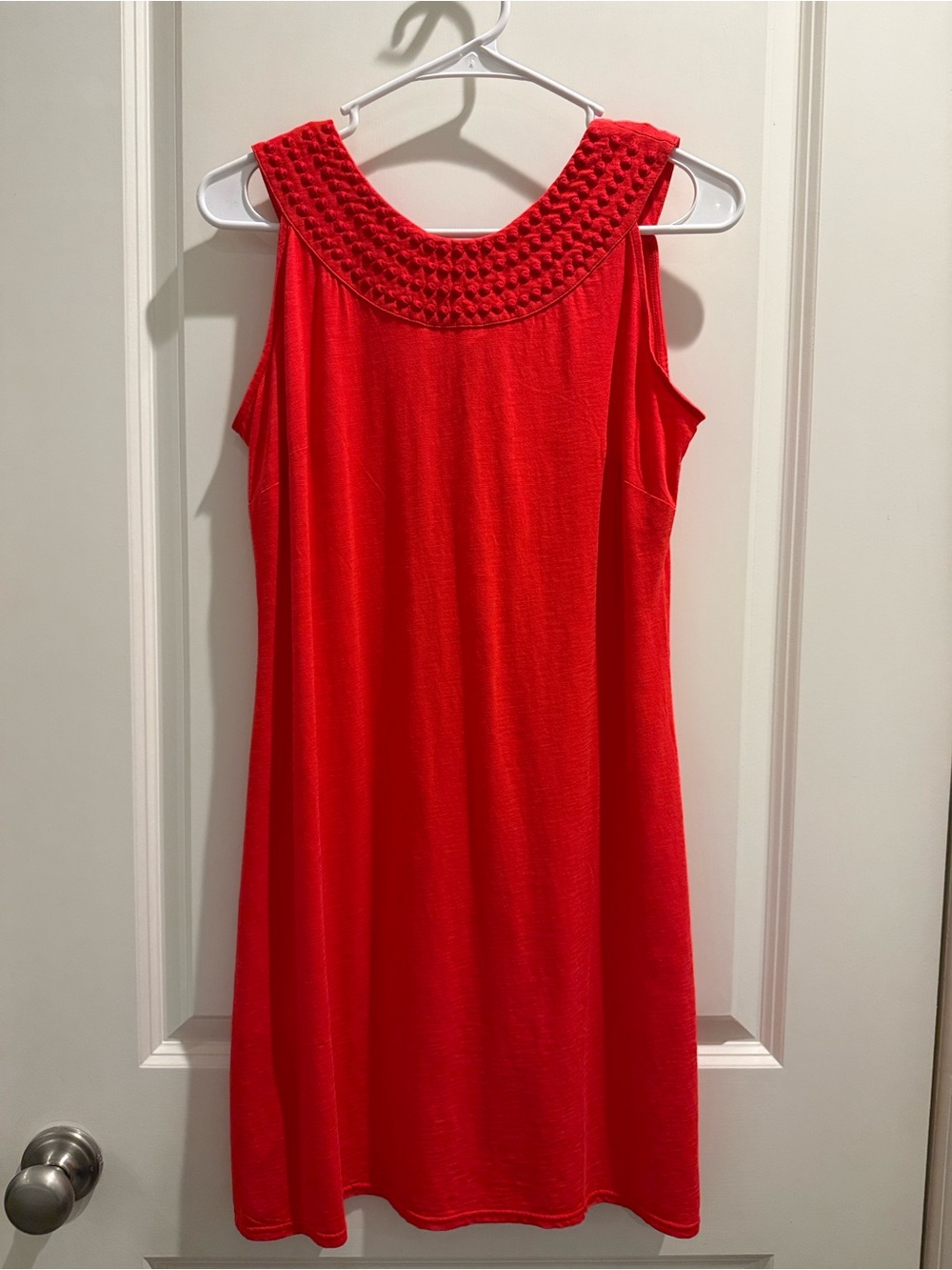Tommy Bahama Pearl Embroidered Shift Dress in Cherry Red